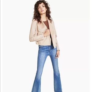 Bar III Faux-Leather Flyaway Nude Jacket